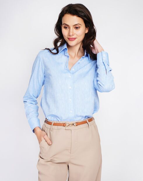 Chemise 100% Lin Maria azur