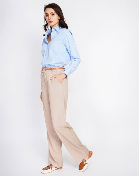 Chemise 100% Lin Maria azur