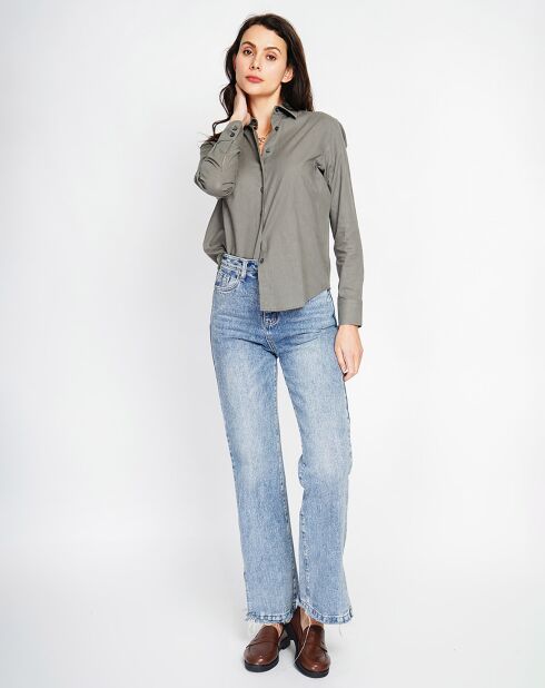 Chemise 100% Lin Maria kaki