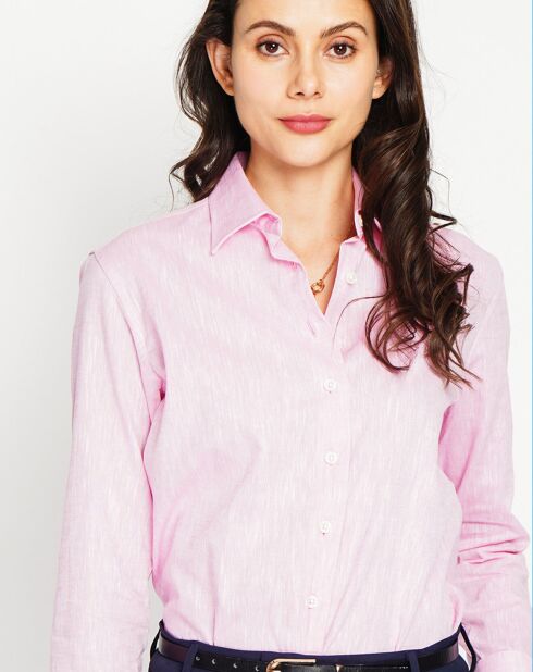 Chemise 100% Lin Maria rose