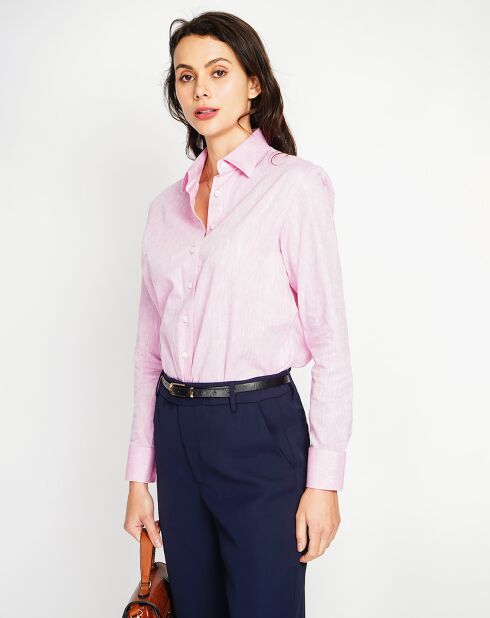 Chemise 100% Lin Maria rose