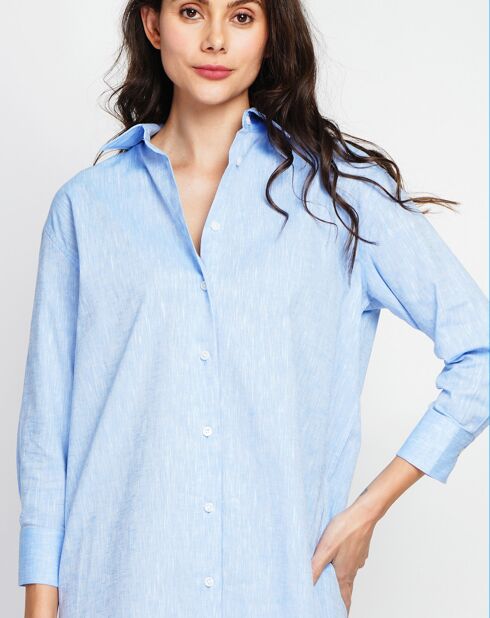 Robe 100% Lin Camille azur