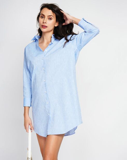 Robe 100% Lin Camille azur