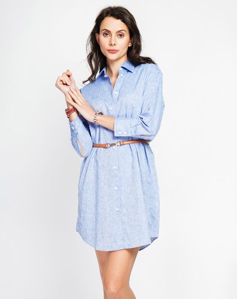 Robe 100% Lin Camille bleu jeans
