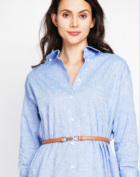 Robe 100% Lin Camille bleu jeans