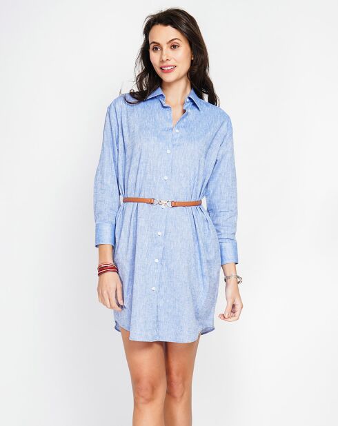 Robe 100% Lin Camille bleu jeans