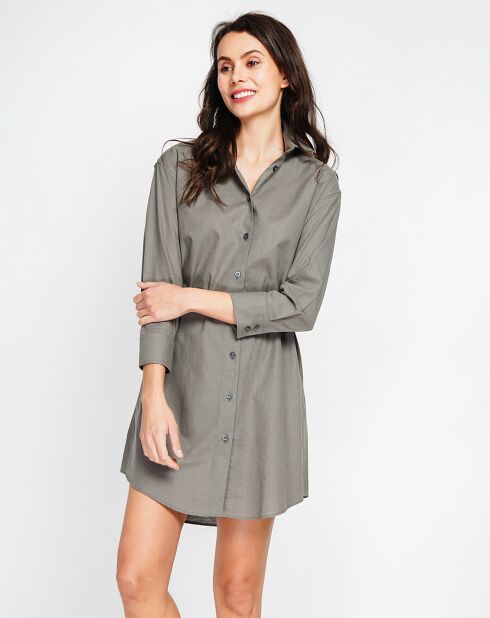 Robe 100% Lin Camille kaki