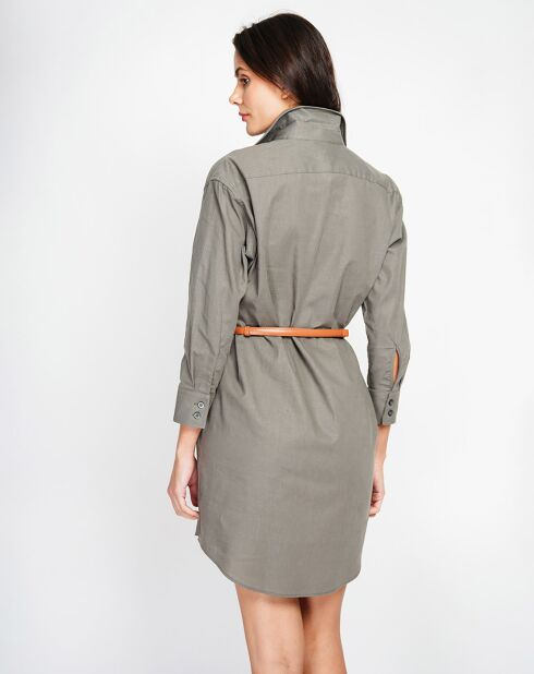 Robe 100% Lin Camille kaki