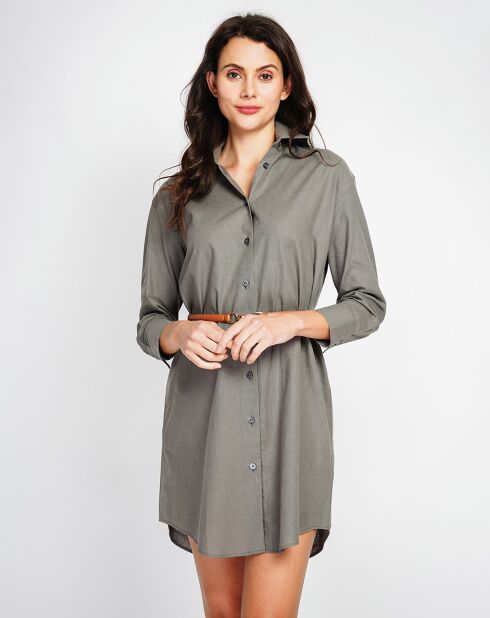 Robe 100% Lin Camille kaki