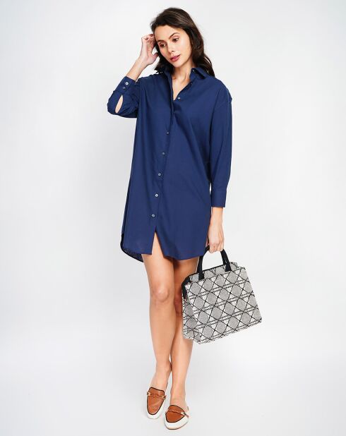 Robe 100% Lin Camille marine