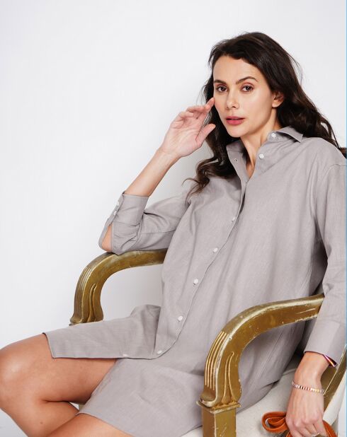 Robe 100% Lin Camille marron