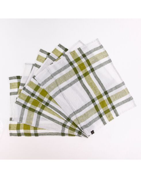 6 Serviettes de table 100% Lin Capri citrus - 36x48 cm