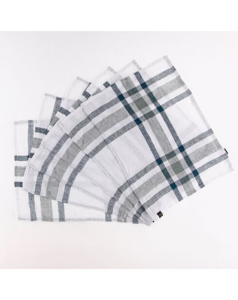 6 Serviettes de table 100% Lin Capri céladon - 36x48 cm