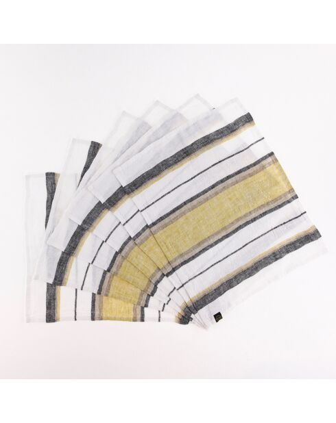 6 Serviettes de table 100% Lin Porto-Fino safran - 36x48 cm