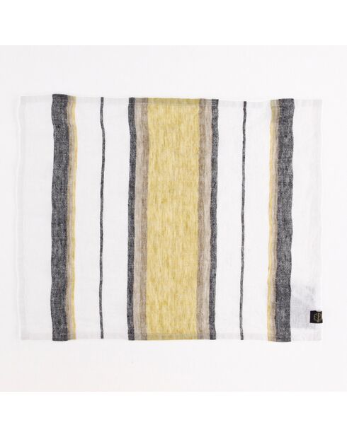 6 Serviettes de table 100% Lin Porto-Fino safran - 36x48 cm
