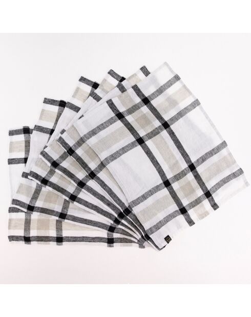6 Serviettes de table 100% Lin Capri lin - 36x48 cm