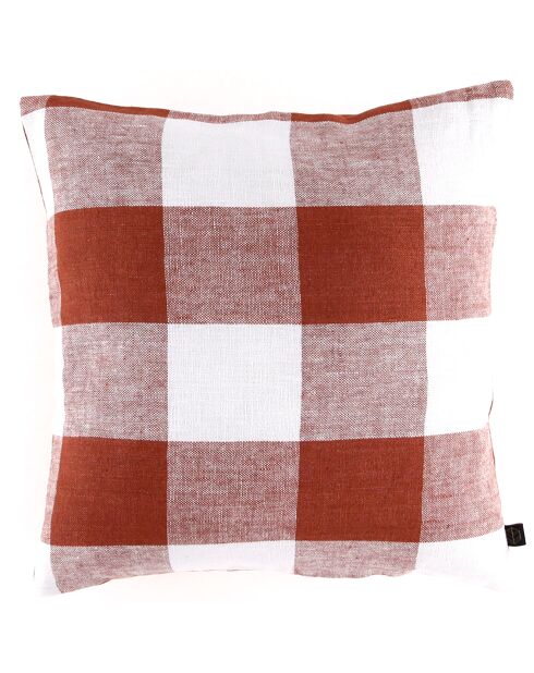 Housse de coussin 100% Lin Palma brique - 45x45 cm
