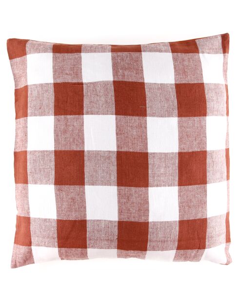 Housse de coussin 100% Lin Palma brique - 80x80 cm