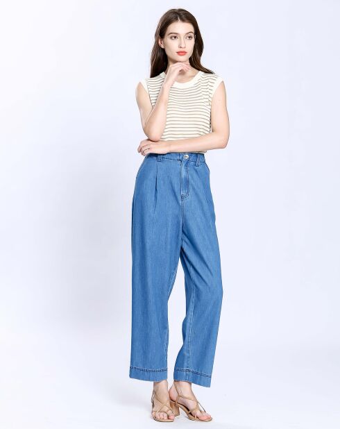 Pull sans manches Mathilde écru
