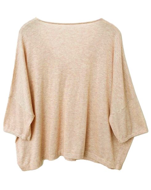 Pullover beige in cotone e cashmere