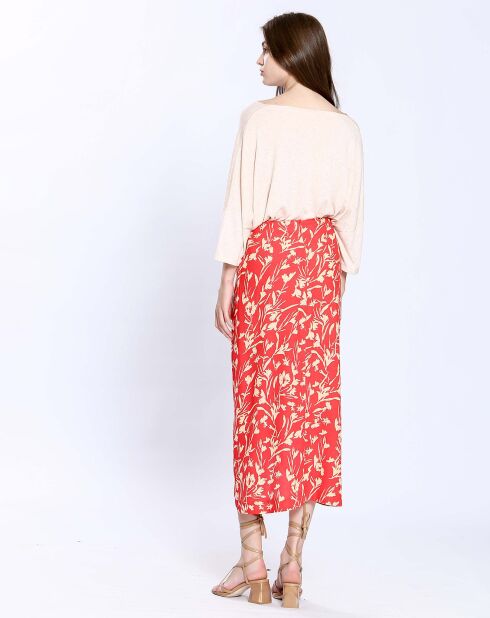 Maglione in cotone e cashmere rosa scuro