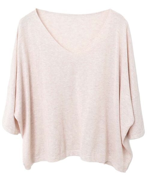 Pull en Coton & Cachemire Marine rose