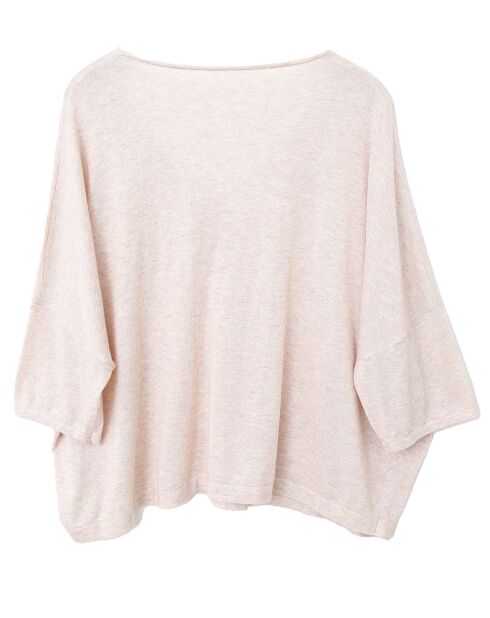Maglione in cotone e cashmere rosa scuro