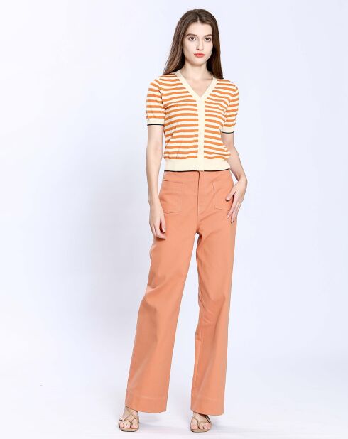 Sarah orangefarbener Pullover