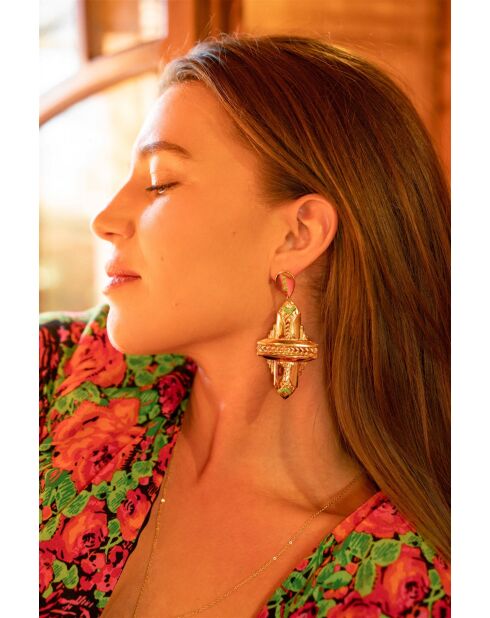 Boucles d'oreilles Marta doré/rose