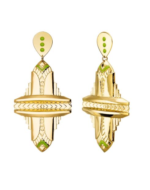Boucles d'oreilles Marta doré/vert
