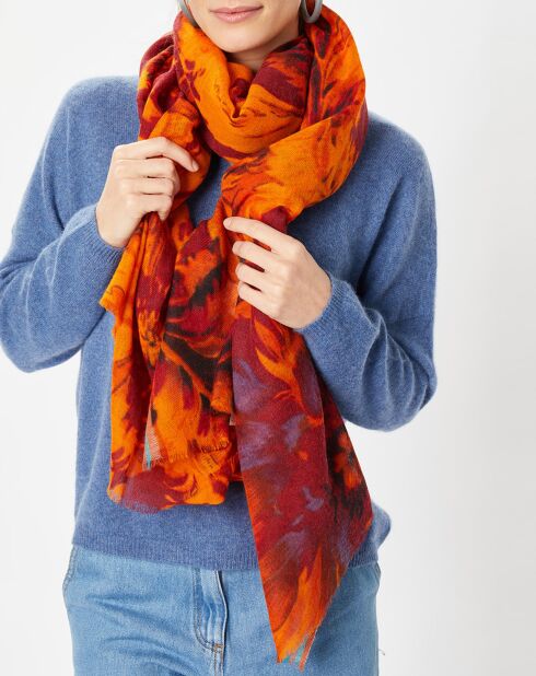 Étole 100% Laine orange - 90x200 cm