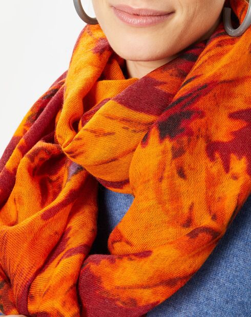 Étole 100% Laine orange - 90x200 cm