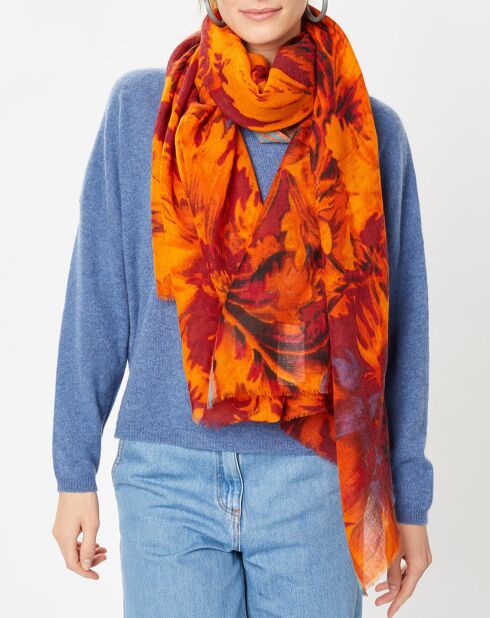 Étole 100% Laine orange - 90x200 cm