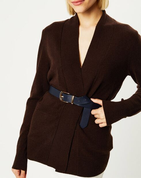 Gilet 100% Cachemire Malin marron foncé