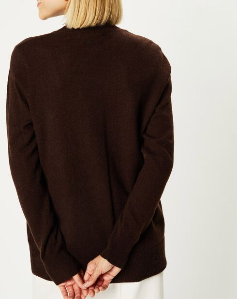 Gilet 100% Cachemire Malin marron foncé