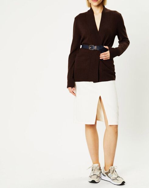 Gilet 100% Cachemire Malin marron foncé