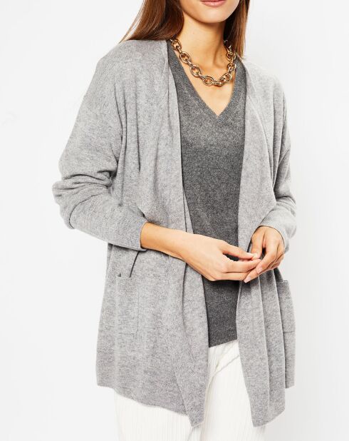 Gilet 100% Cachemire Mesar gris