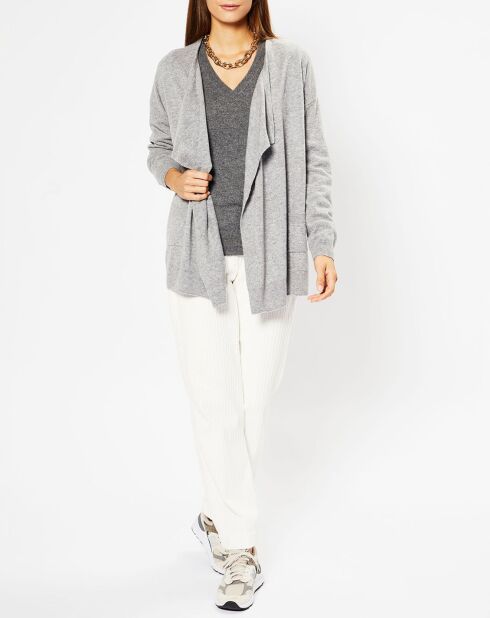 Gilet 100% Cachemire Mesar gris