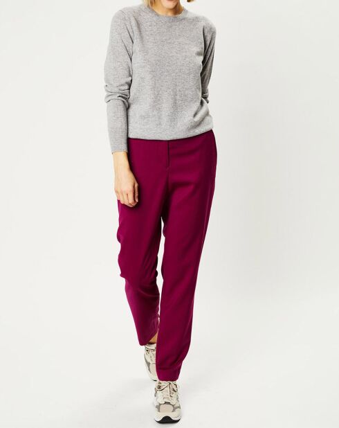 Pull 100% Cachemire Fabri col rond gris clair