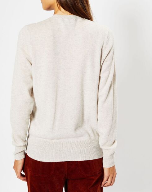 Pull 100% Cachemire Fabri col rond gris clair