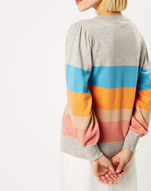 Pull en Laine & Cachemire Yumi col rond multicolore