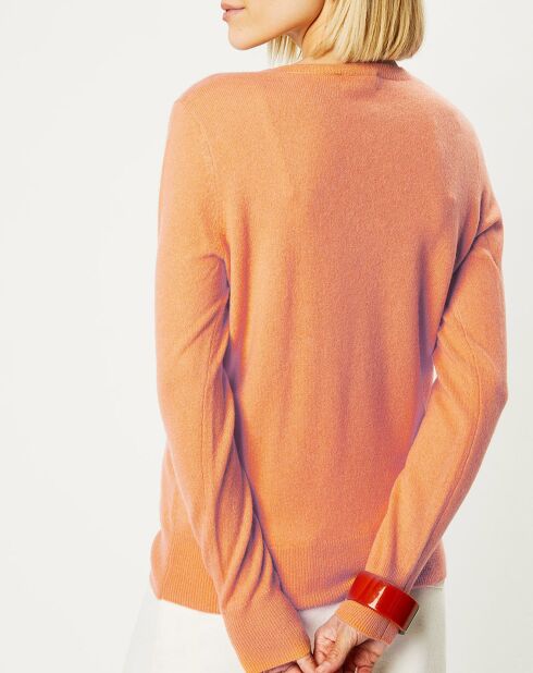 Pull 100% Cachemire Yocon col V orange