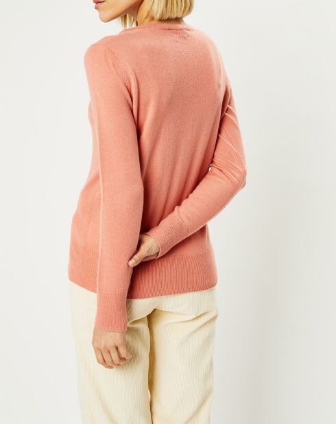 Pull 100% Cachemire Yocon col V rose