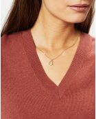 Pull 100% Cachemire Zocon col V bois de rose