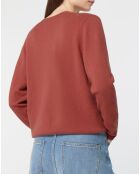 Pull 100% Cachemire Zocon col V bois de rose