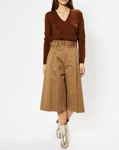 Pull 100% Cachemire Zocon col V marron