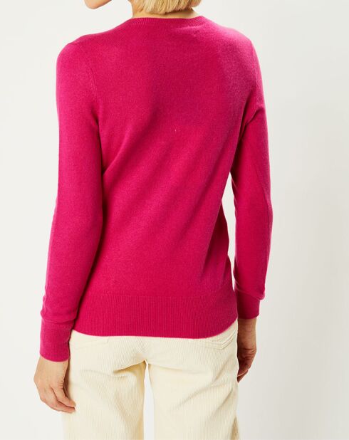 Pull 100% Cachemire Zocon col V rose