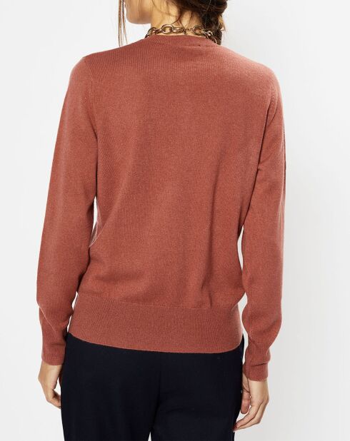 Pull 100% Cachemire Zabri col rond bois de rose