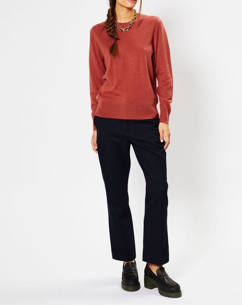 Pull 100% Cachemire Zabri col rond bois de rose