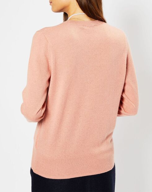 Pull 100% Cachemire Zabri col rond rose